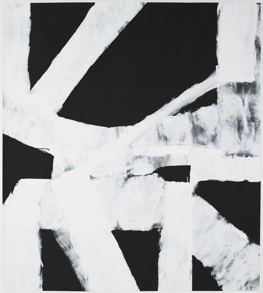 Rob Mazurek, "Hollers 2B" - 2015, 45” x 50.5” Acrylic and Graphite on Paper