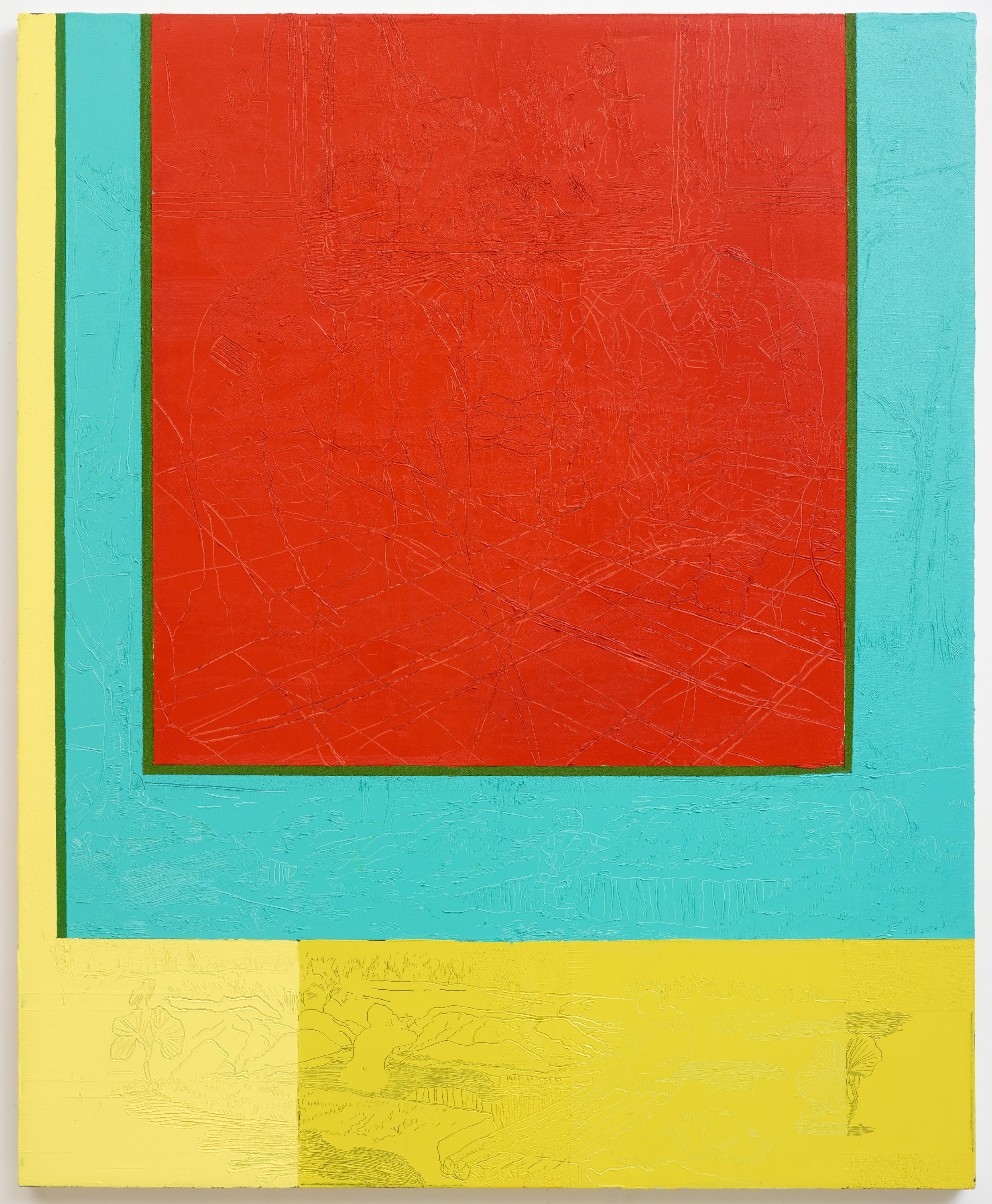 Anthony Giannini , Field Manual (Landscape of Great Deeds) , 2016. Oil on canvas, 54 x 44 inches. 