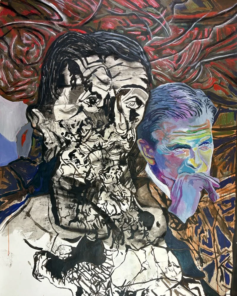 Wir müssen reden / 2026 / Acrylic and Oil-Stick on Paper / 117 x 150 cm 