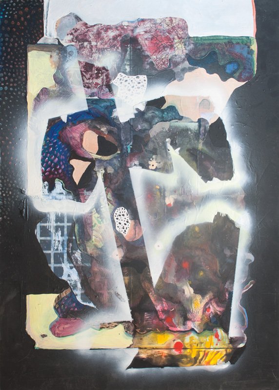 Trying to remember a Dream after waking up / 2024 / Acrylic on Bristol Board / 55 x 70 cm 