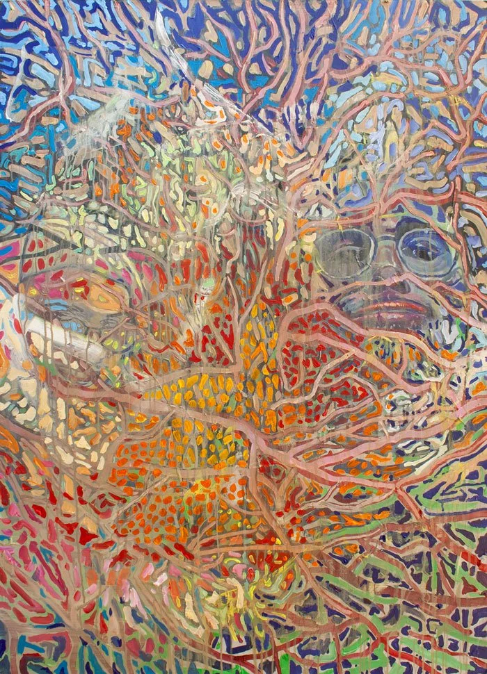 Reflection, 2025, Acrylic on Panel - 140 x 100 cm 
