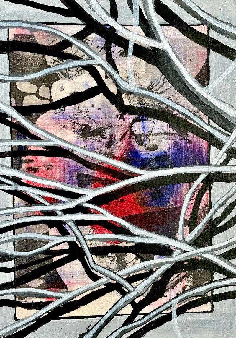 da ist was im Busch / 2025 / Acrylic on Paper / 21 x 29,7 cm