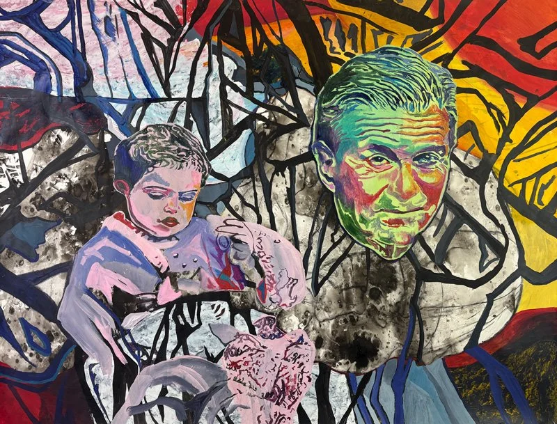 Ihr geht dann schon mal los / 2026 / Acrylic on Paper / 117 x 89 cm 
