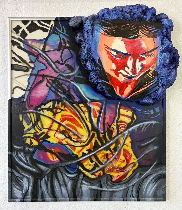 Bis man sich selbst ertragen kann / 2026 / Acrylic and Foam on Glass / 50 x 40 cm
