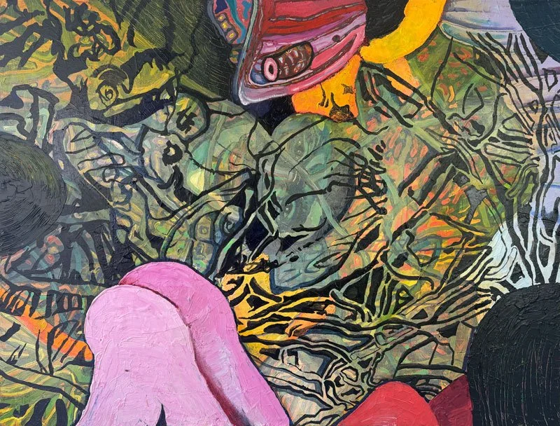 0:30 in der Tram / 2026 / Acrylic-on-Panel / 80 x 105cm