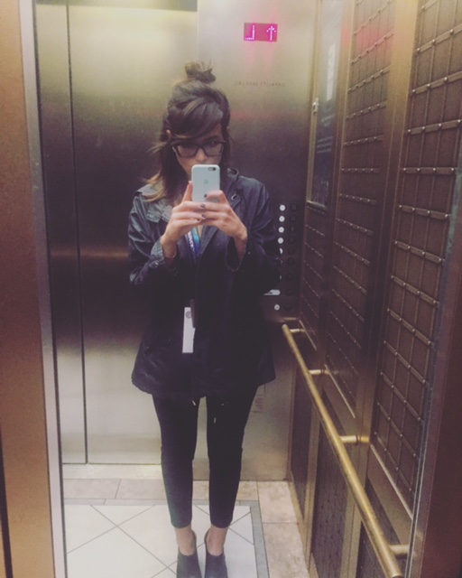 Elevator selfie from that time I met the President.* *By "met" ... I mean I we were in the same room, breathing the same air, as he spoke to about 200 people. Same, same. 