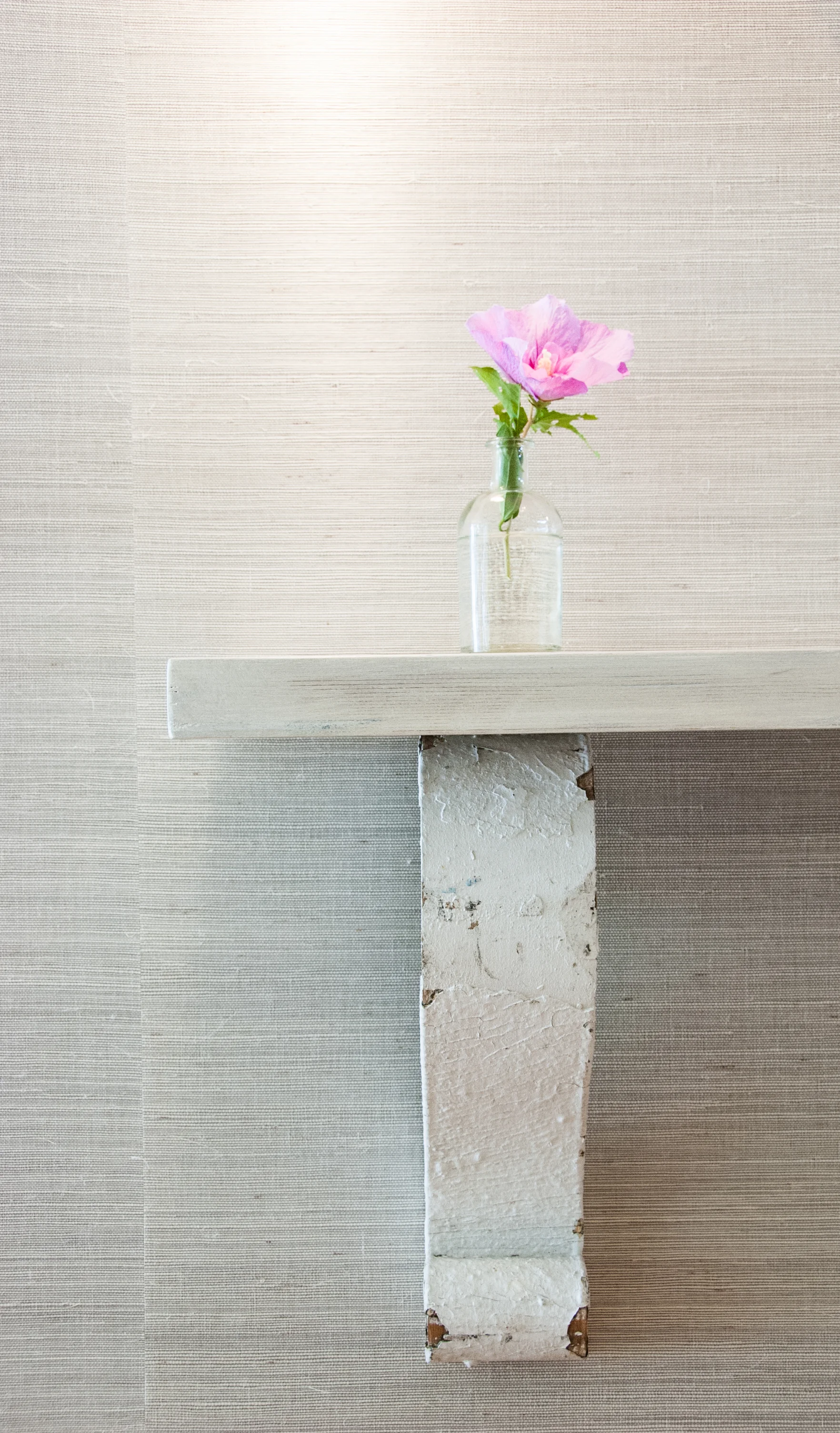 custom console created from reclaimed materials