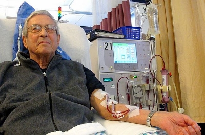 Patient receiving dialysis