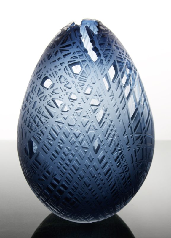 Carved Bowls - Stick Series in Blue (egg)