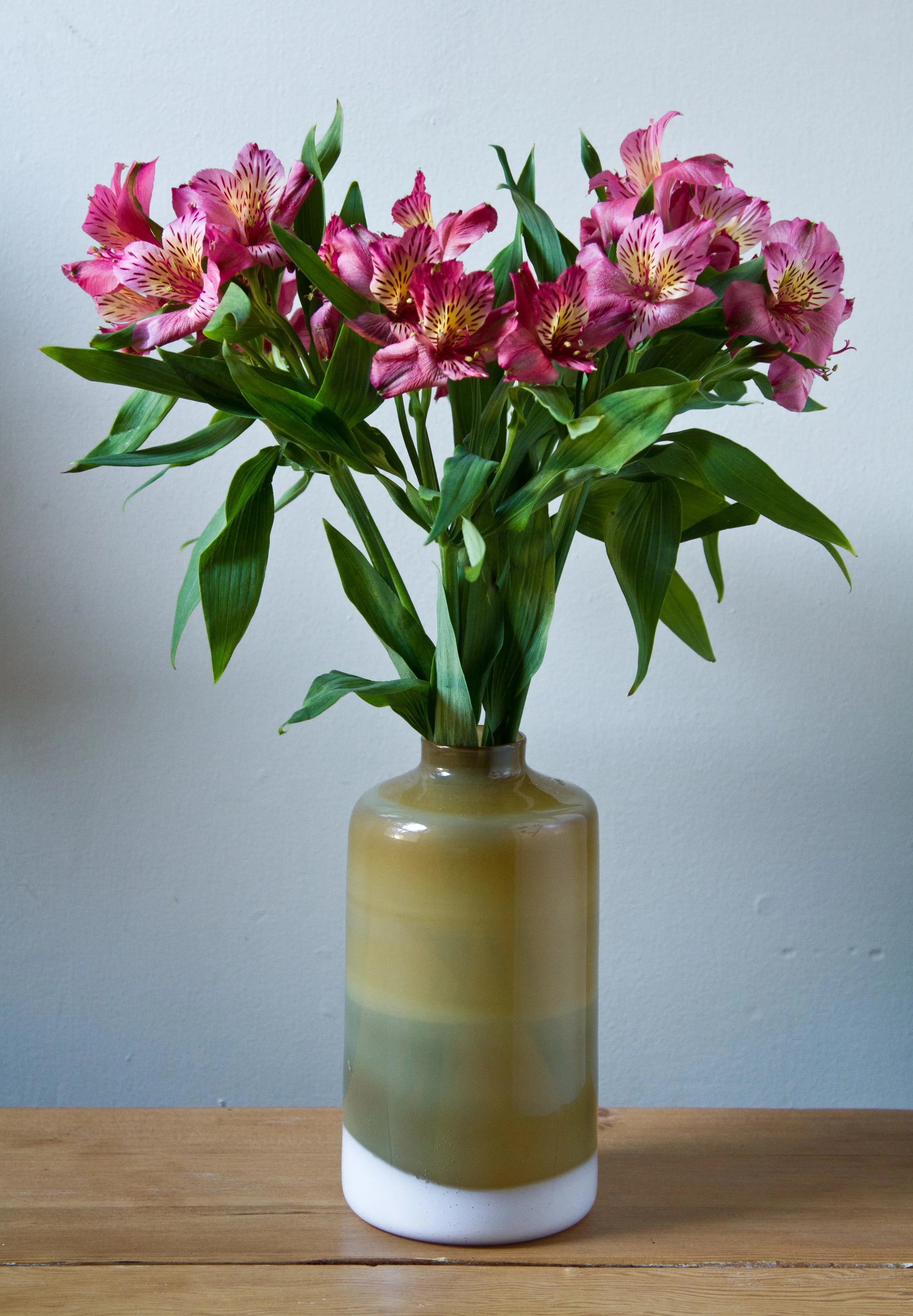 Two-Tone Stem Vase - Beige and White