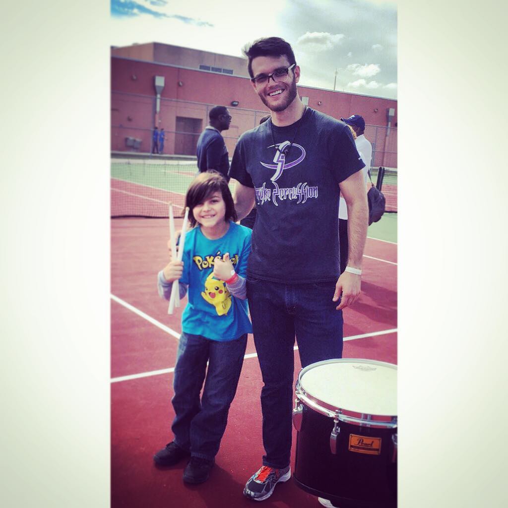 Adam Hatfield with Alexander after the show.