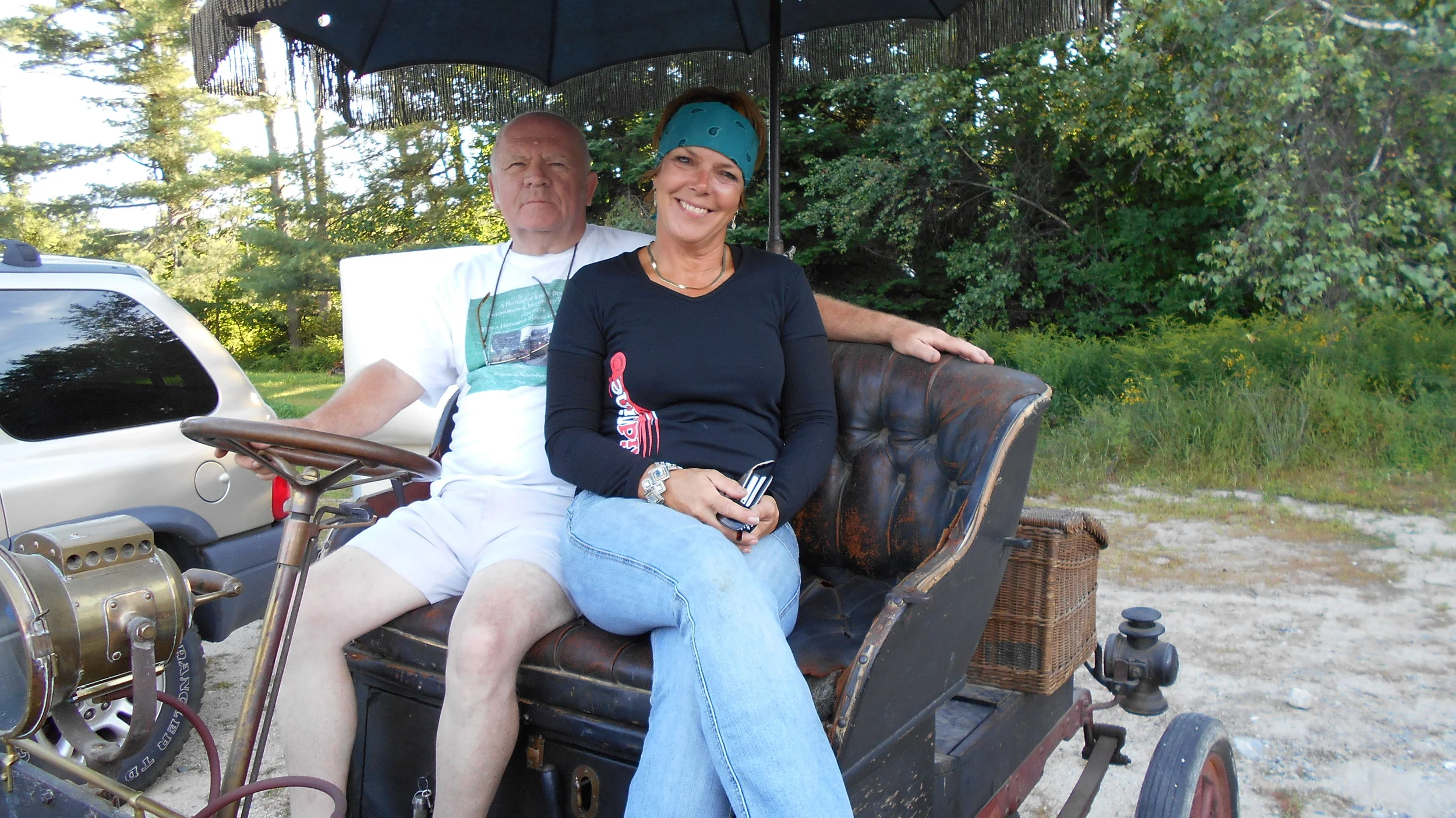 Wendy Gallant from Cruise Maine magazine hitched a ride with Richard Fraser in his 110 year old Cadillac.