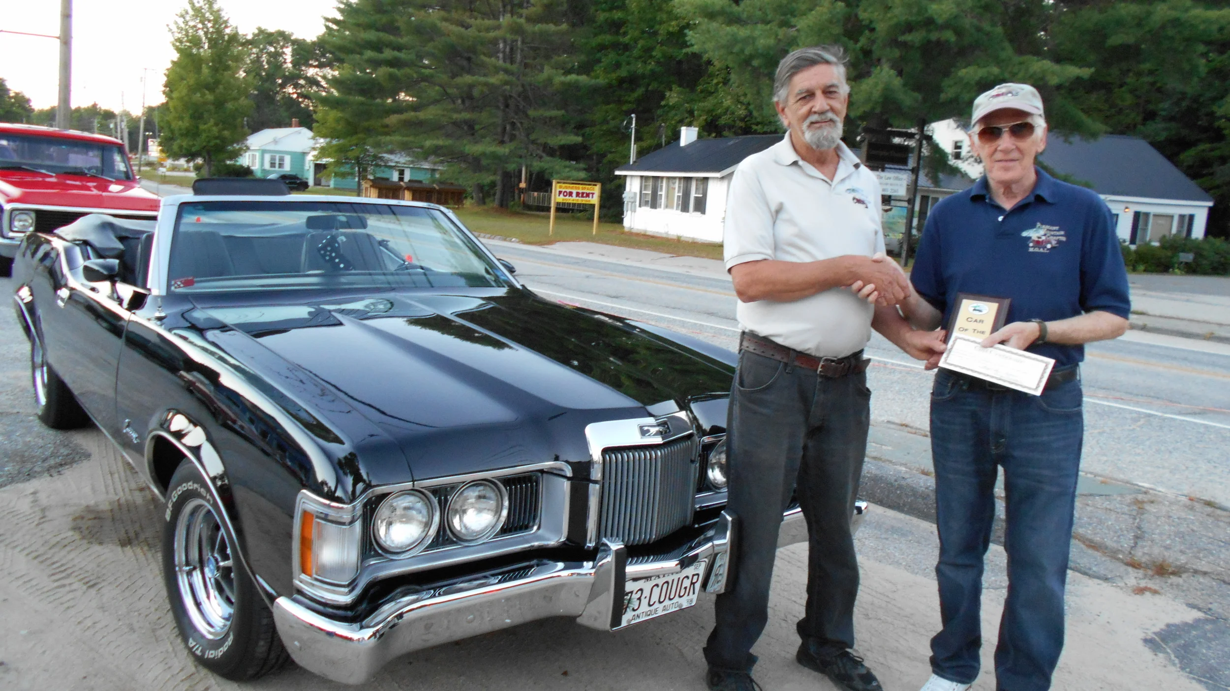 Car of the night. Dave Croteau's 73 Cougar convertible