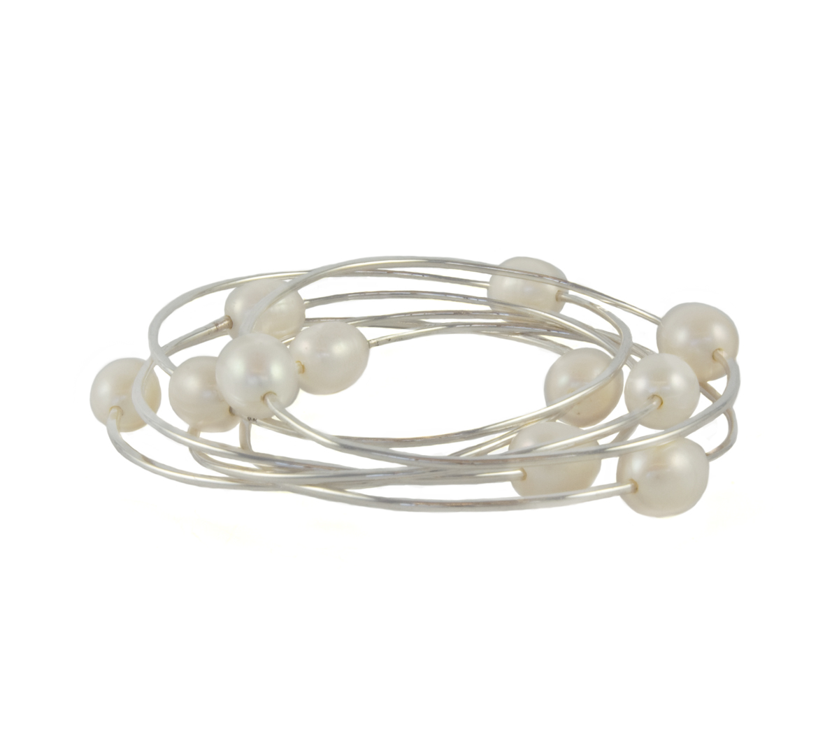 Set of Silver Pearl Bangle Bracelets © Margaret Ellis (Copy)