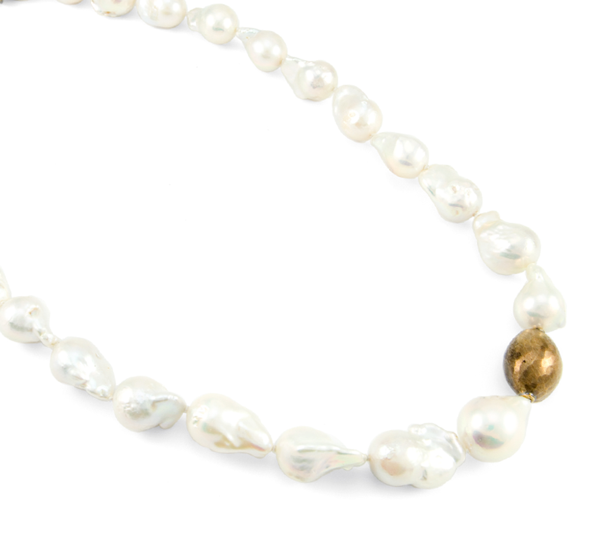 Pearl Strand Necklace with Bronze Bead © Margaret Ellis