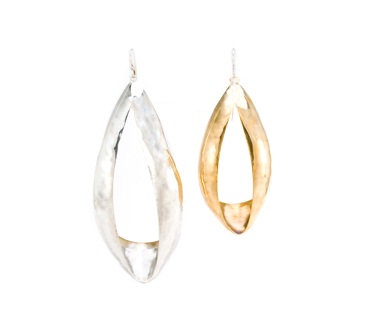 © Margaret Ellis Silver & Bronze Grand Loop Hoop Earrings