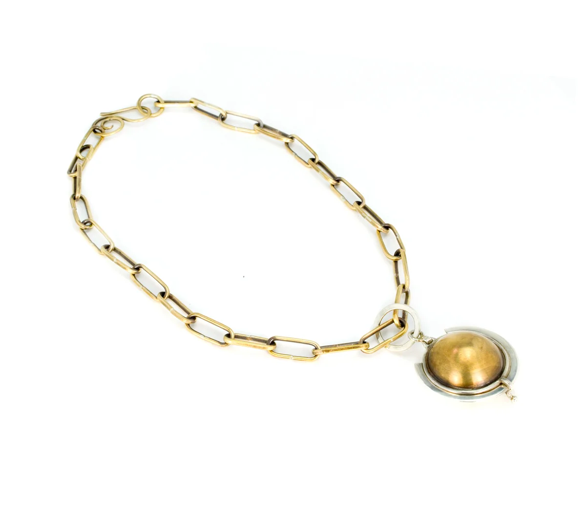 Silver and Bronze Locket Necklace © Margaret Ellis