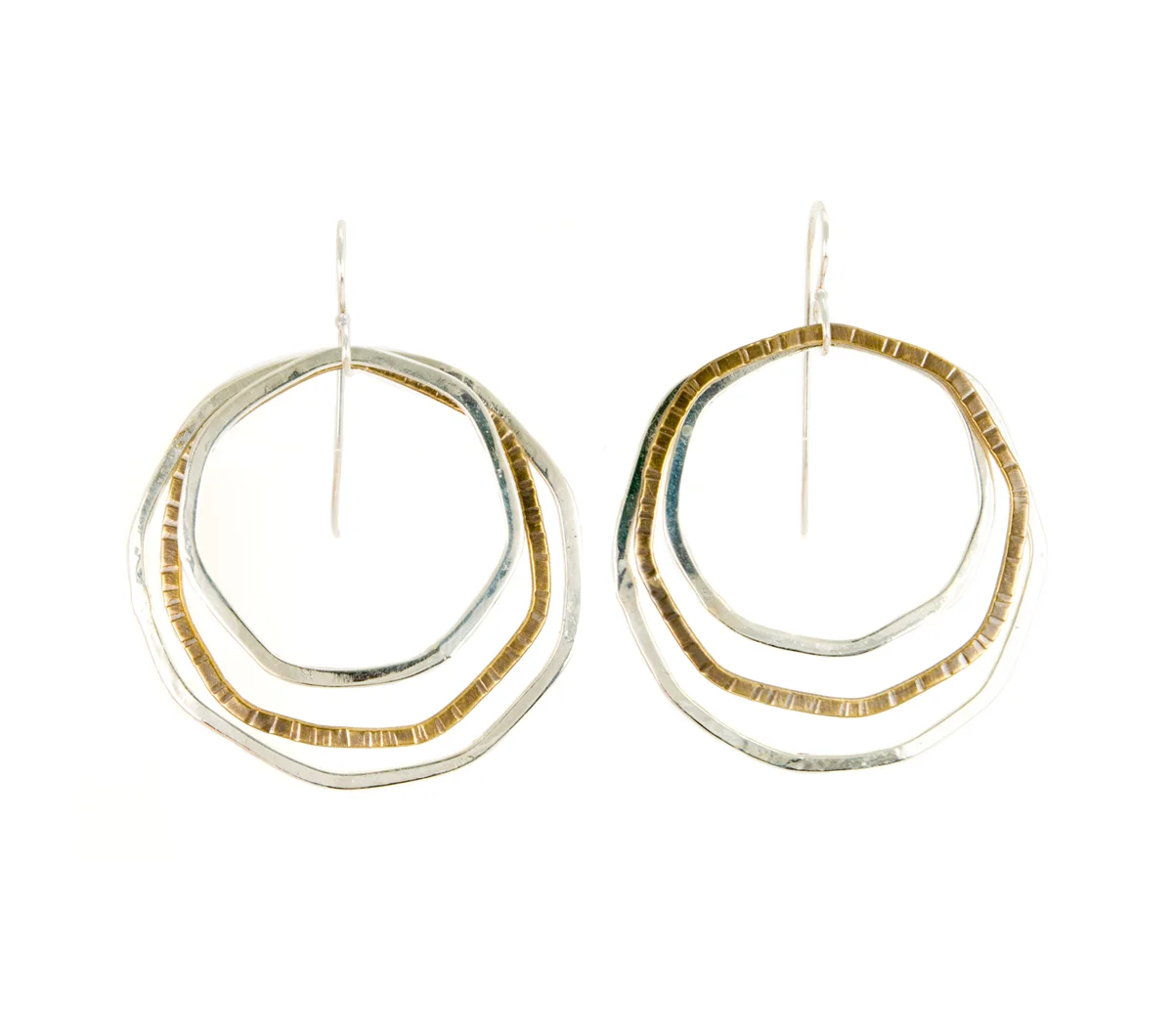 Silver and Bronze Hoop Earrings © Margaret Ellis