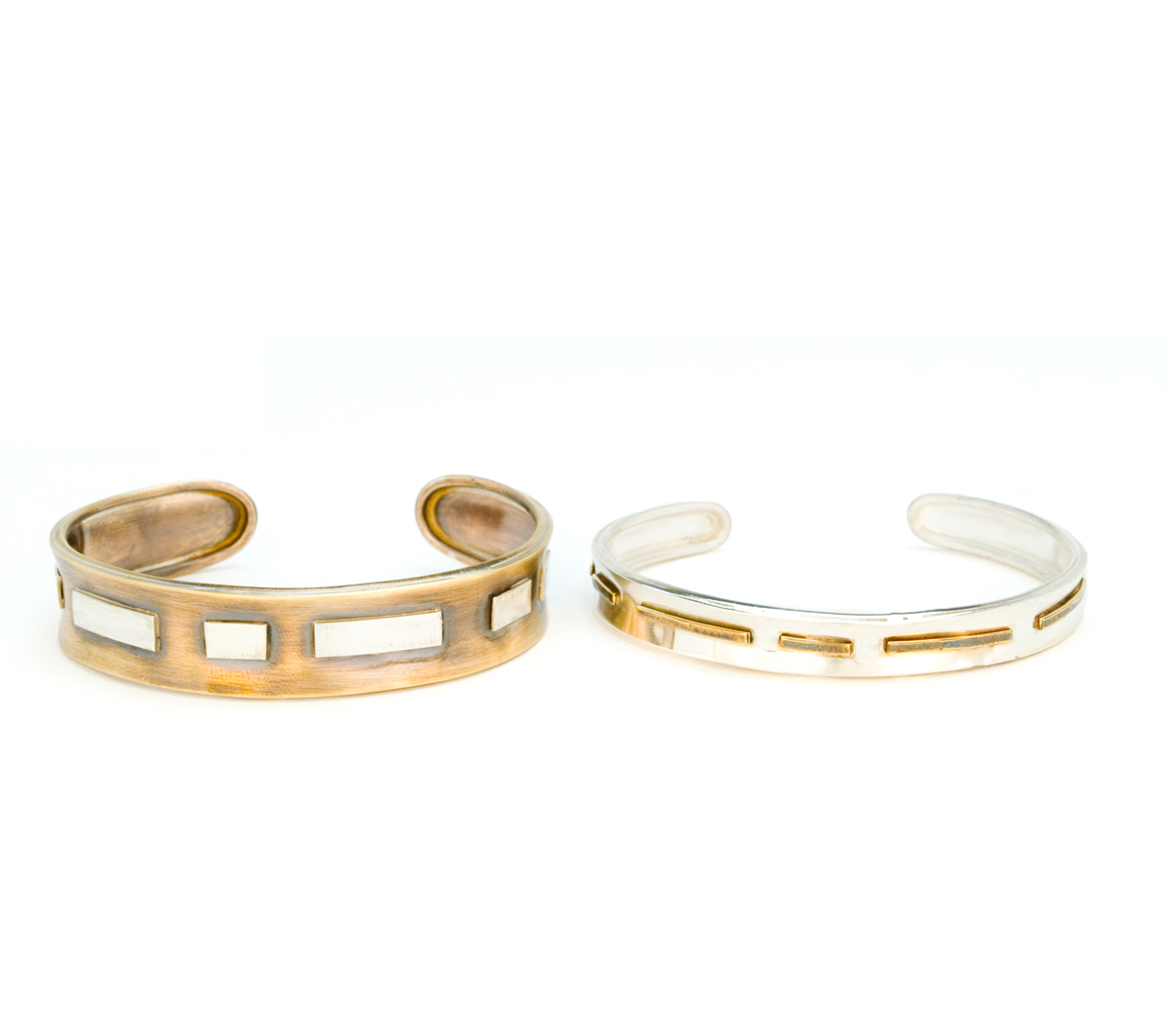 Silver and Bronze Cuff Bracelets © Margaret Ellis
