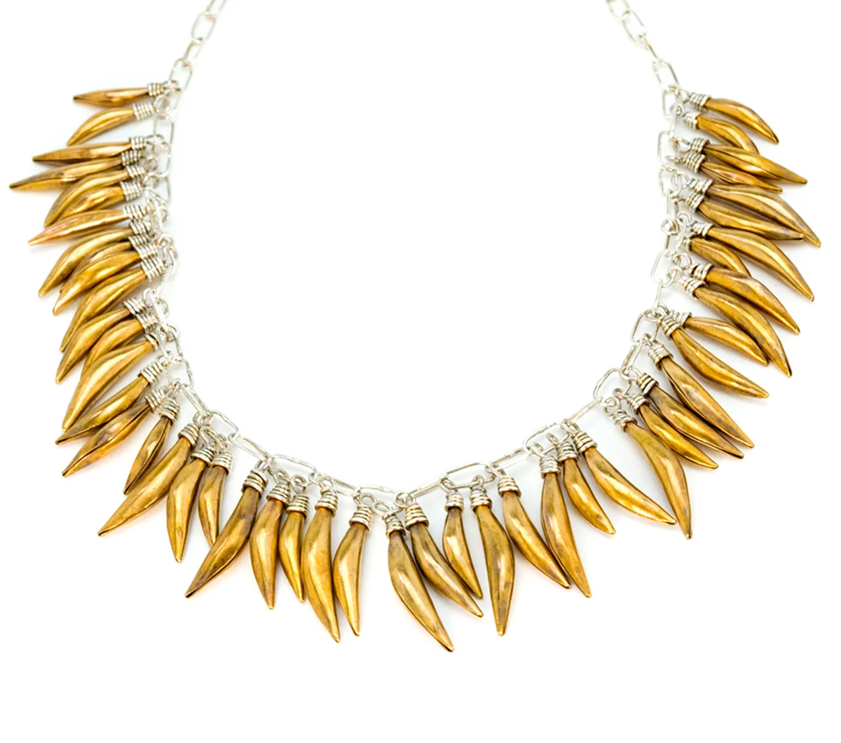 Silver and Bronze Pod Necklace © Margaret Ellis