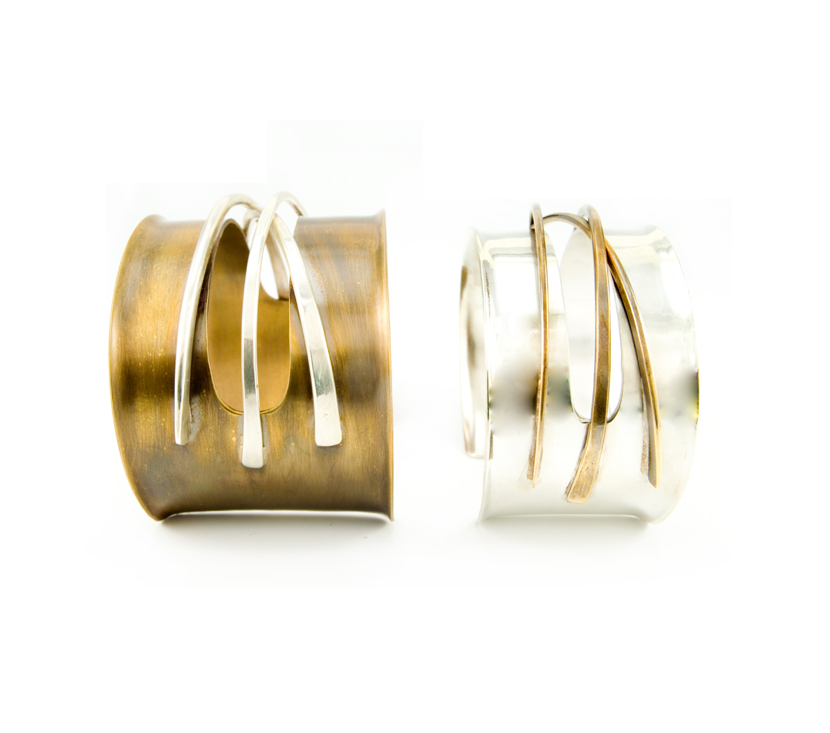 Silver and Bronze Cuff Bracelets © Margaret Ellis