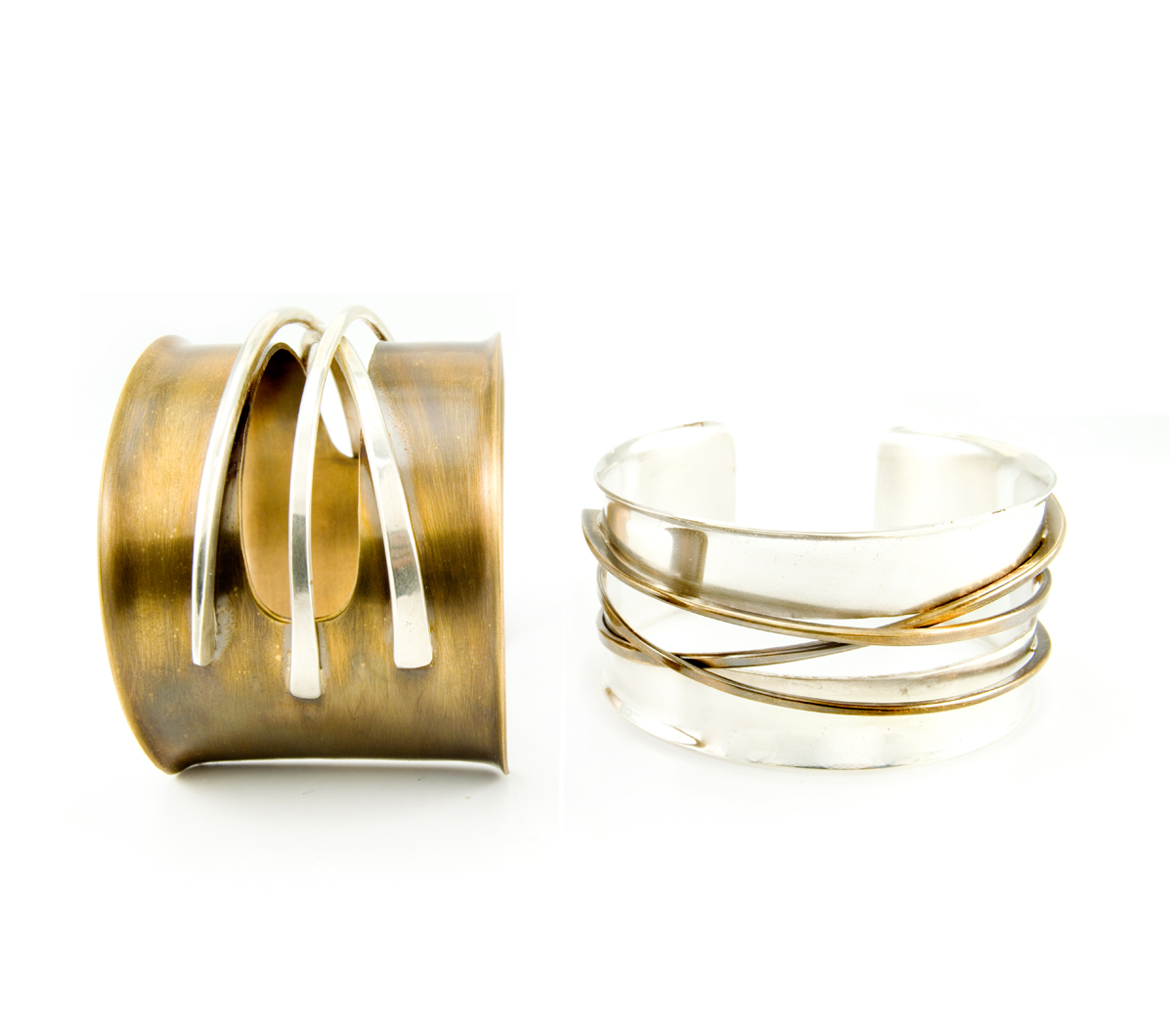 Silver and Bronze Cuff Bracelets © Margaret Ellis