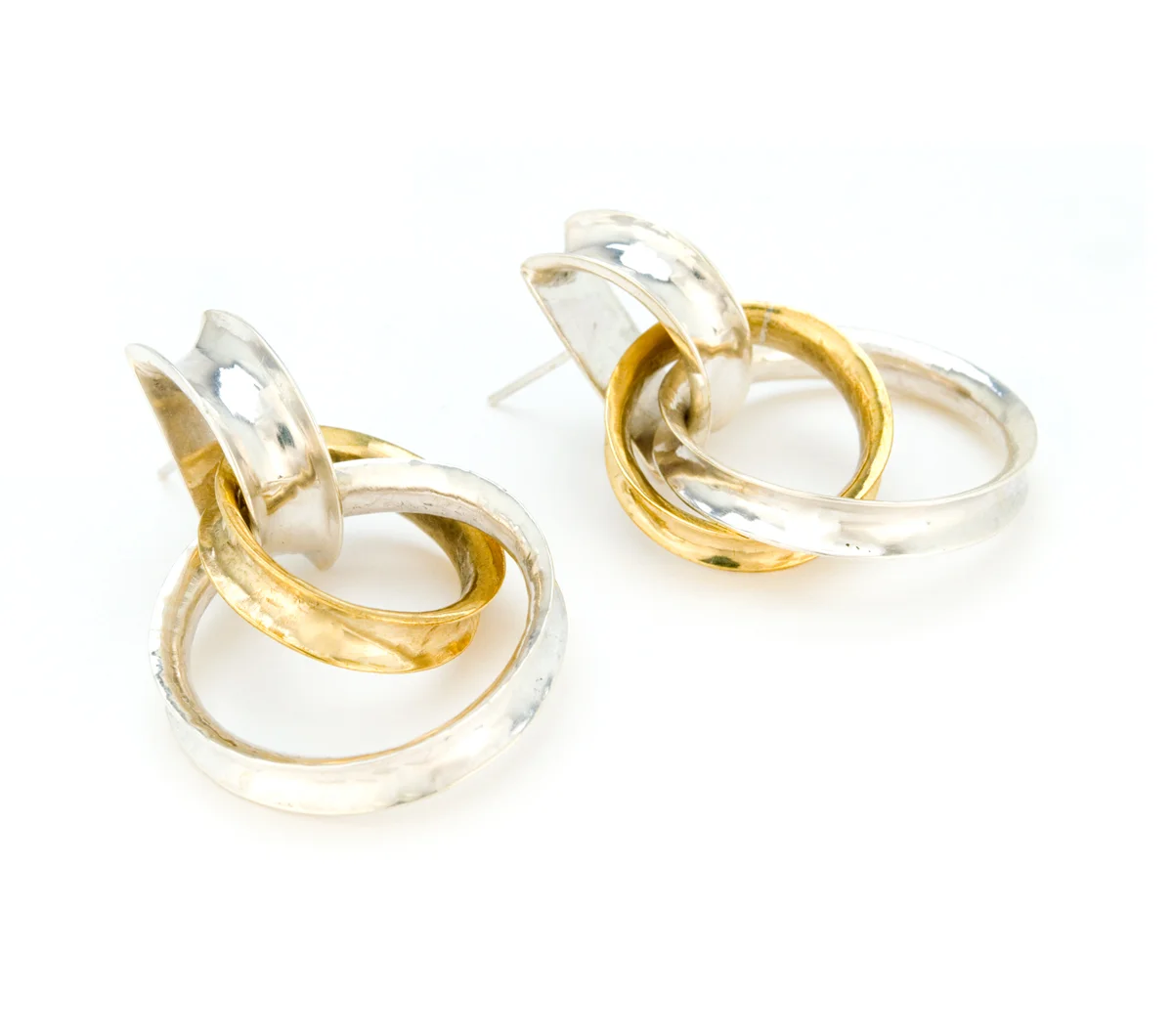 Silver and Bronze Gypsy Hoop Earrings © Margaret Ellis