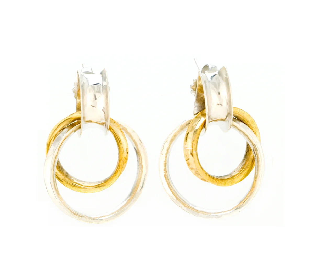 Silver and Bronze Gypsy Hoop Earrings © Margaret Ellis