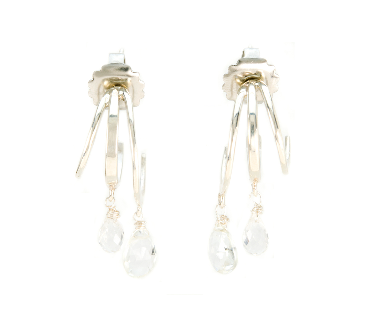 Silver Hoop Earring with White Topaz © Margaret Ellis