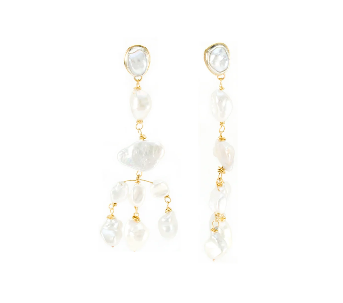 Bronze and Keshi Pearls Earring © Margaret Ellis