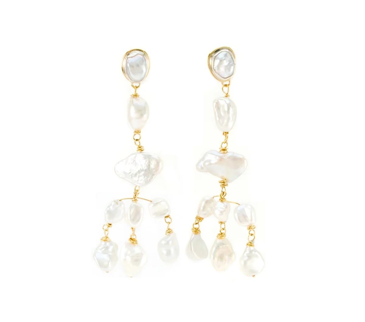Bronze and Keshi Pearls Earring © Margaret Ellis
