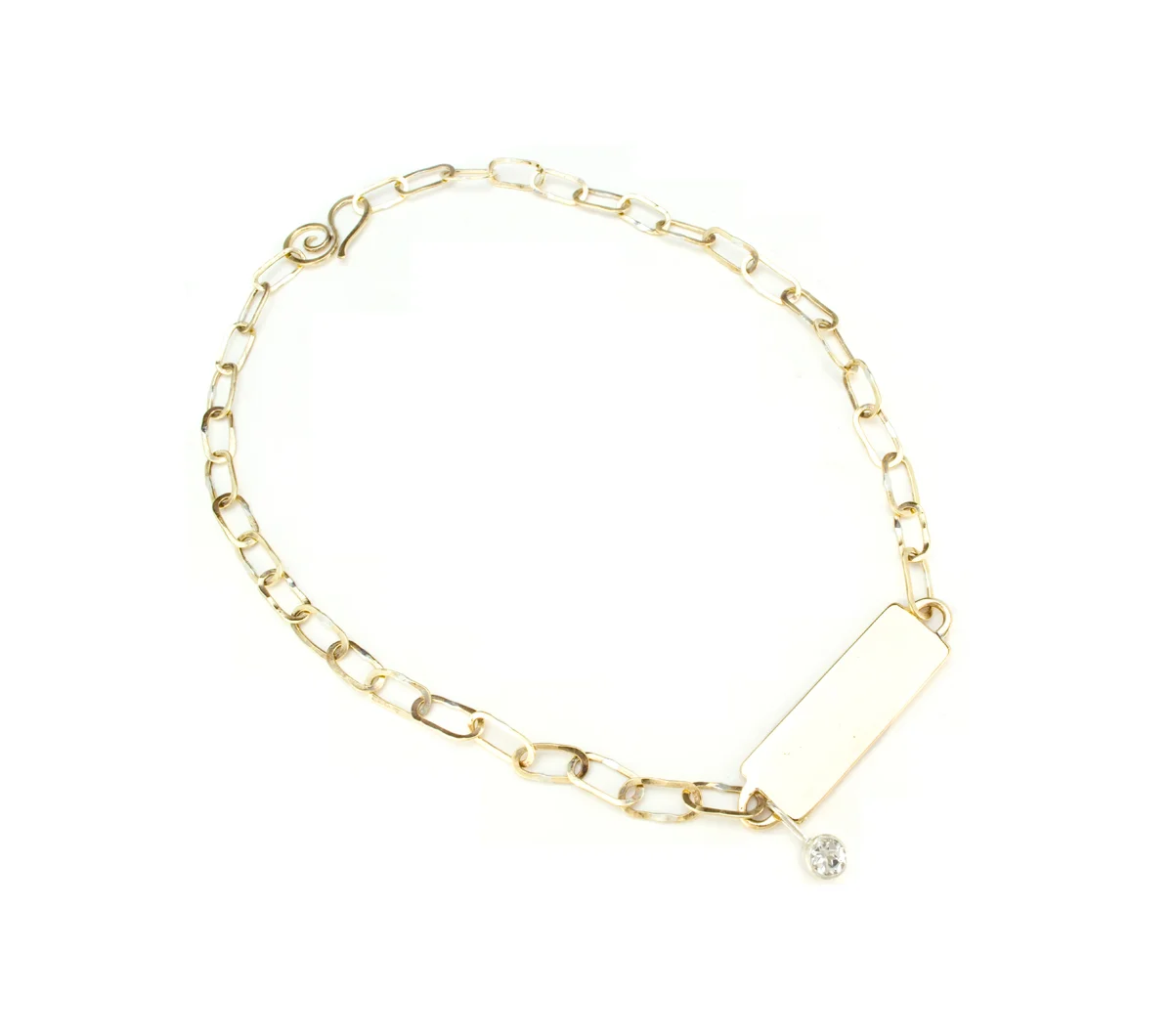 Little ID Necklace with White Topaz Charm © Margaret Ellis