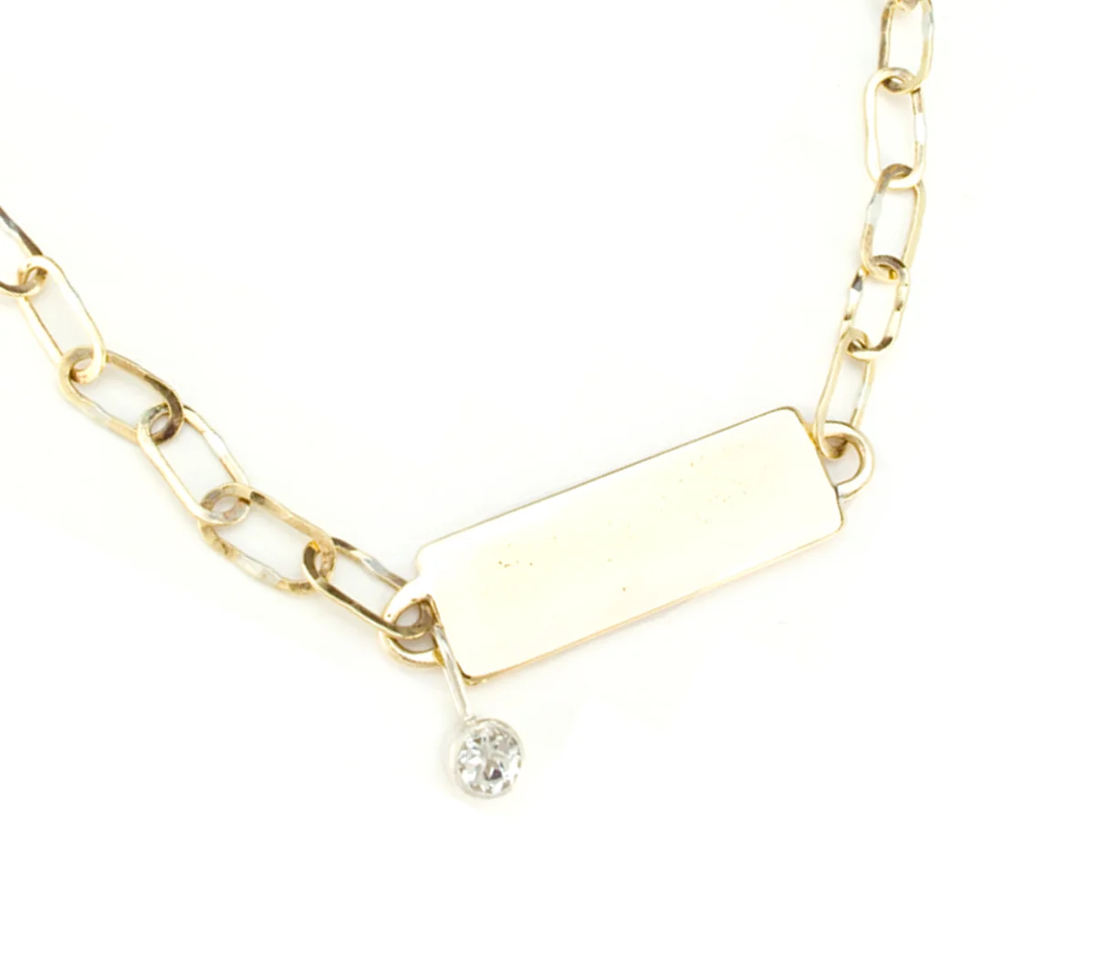 Little ID Necklace with White Topaz Charm © Margaret Ellis