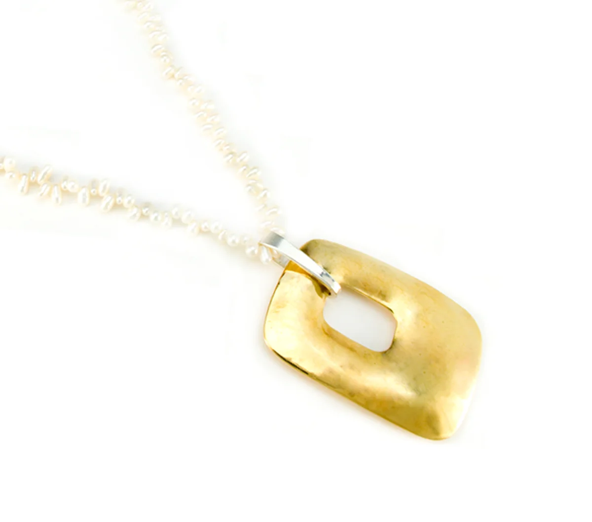 Keshi Pearl Necklace with Rectangle Pendant © Margaret Ellis