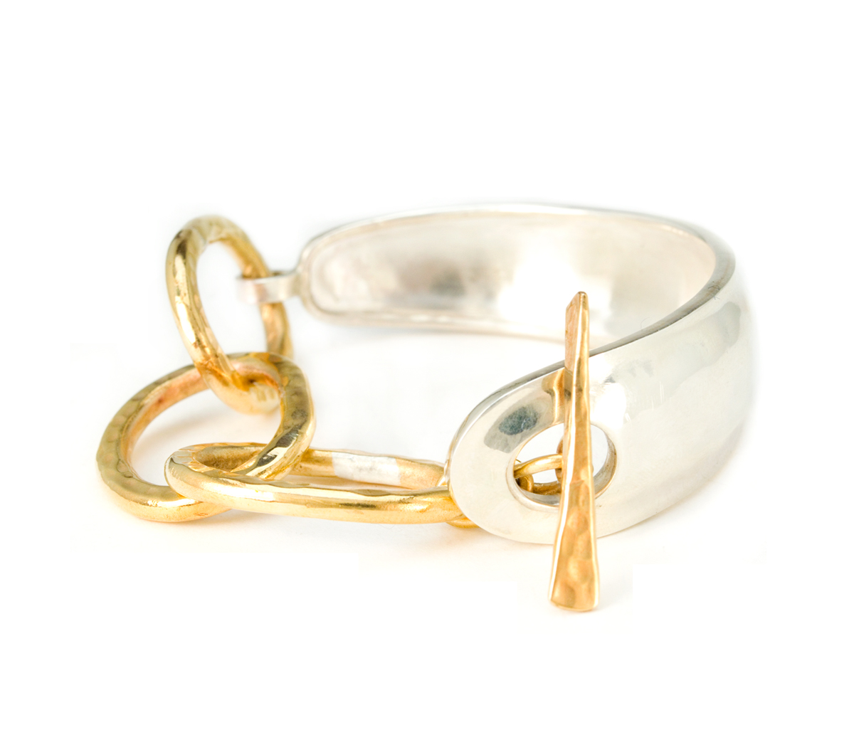 Silver and Bronze Cuff Toggle Bracelet © Margaret Ellis