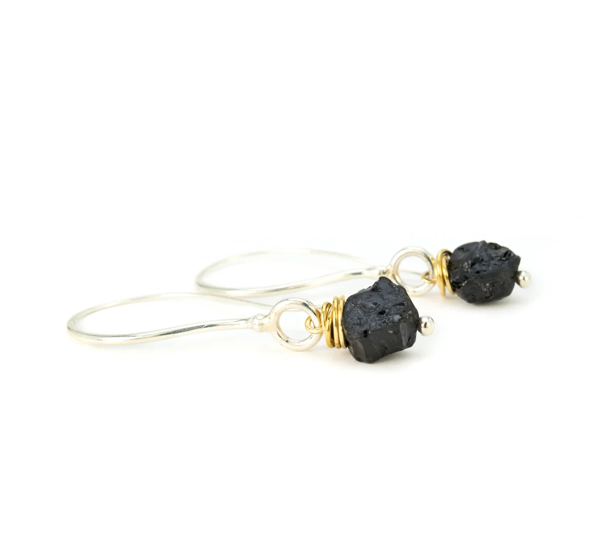 Silver & Bronze Black Tourmaline Earrings © Margaret Ellis