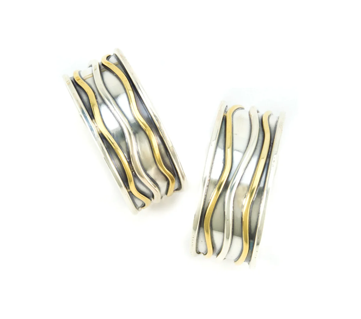 Silver & Bronze Hoop Earrings © Margaret Ellis