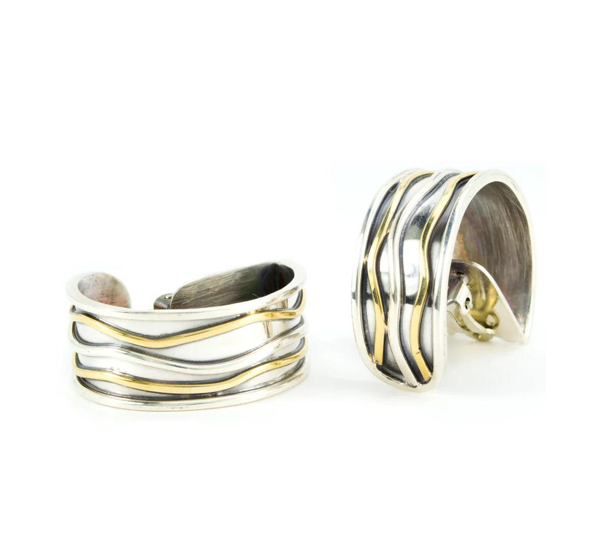 Silver & Bronze Hoop Earrings © Margaret Ellis