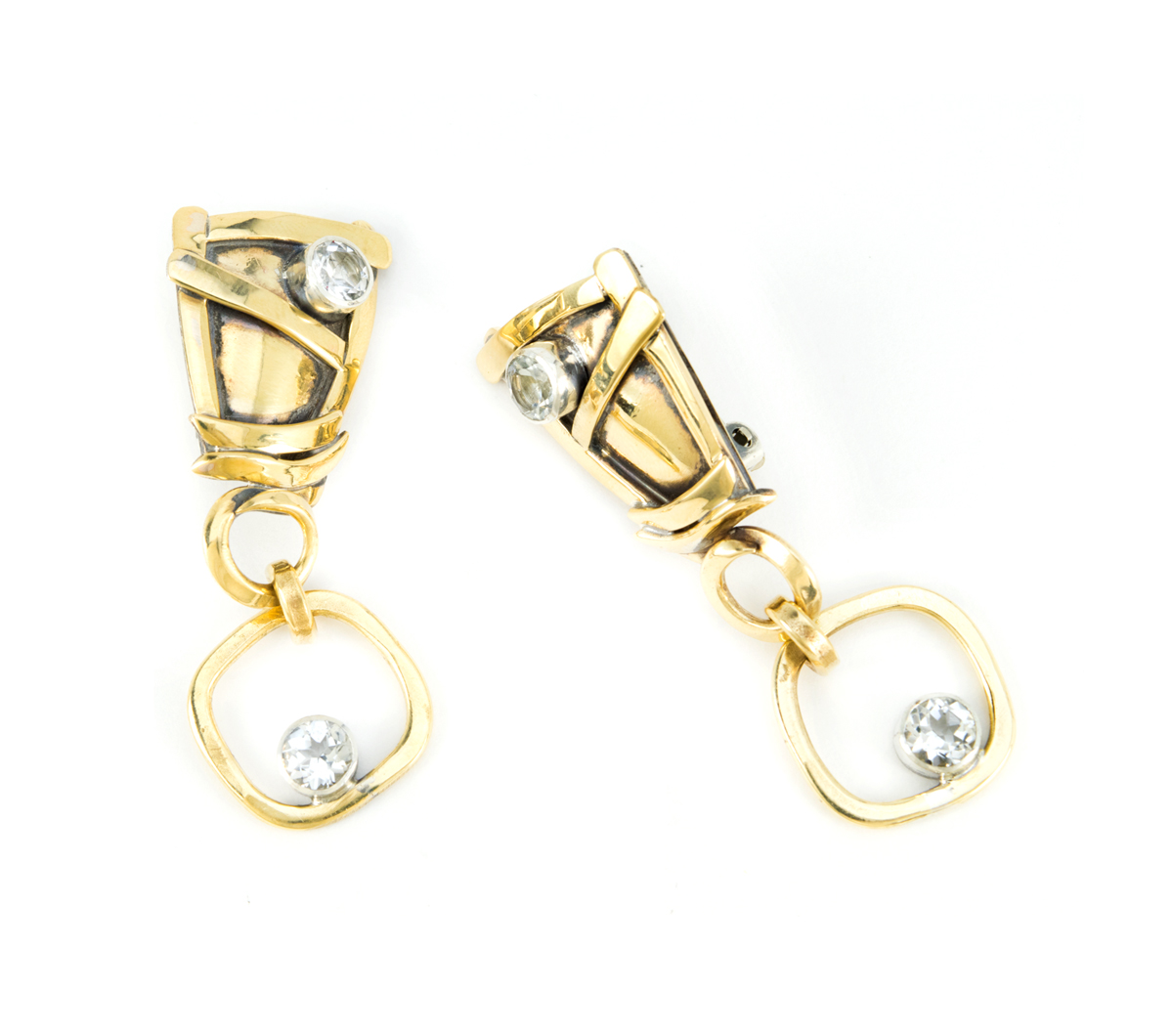 Bronze White Topaz Earrings © Margaret Ellis