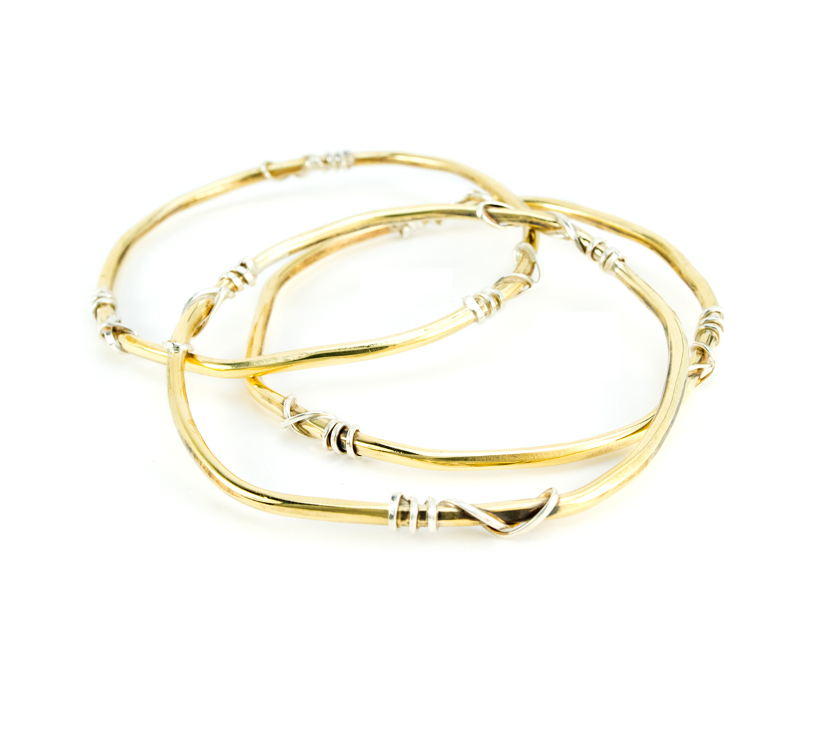 Bronze & Silver Bangle Bracelet Set © Margaret Ellis