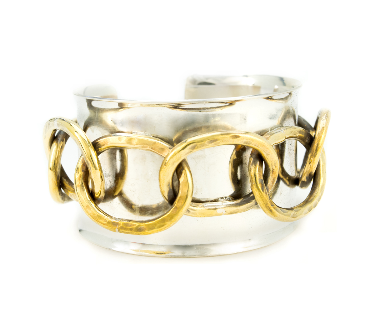Silver & Bronze Chain Cuff © Margaret Ellis