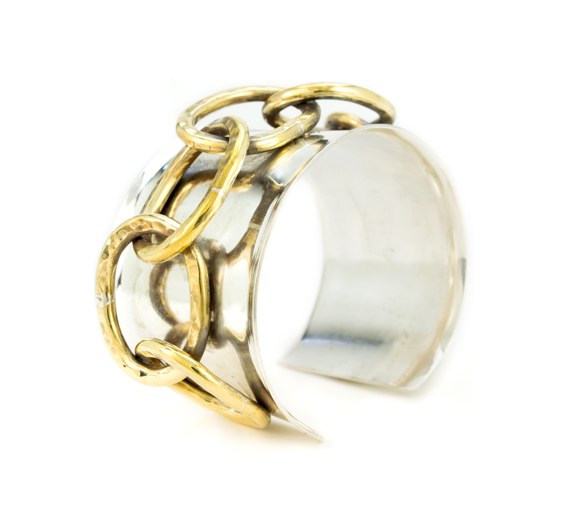 Silver & Bronze Chain Cuff © Margaret Ellis