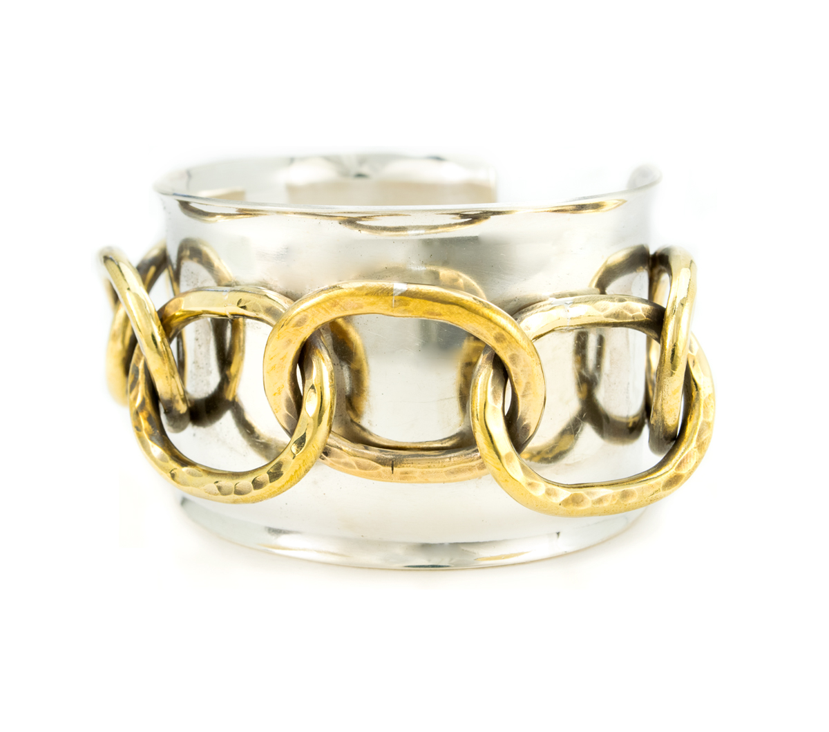 Silver & Bronze Chain Cuff © Margaret Ellis