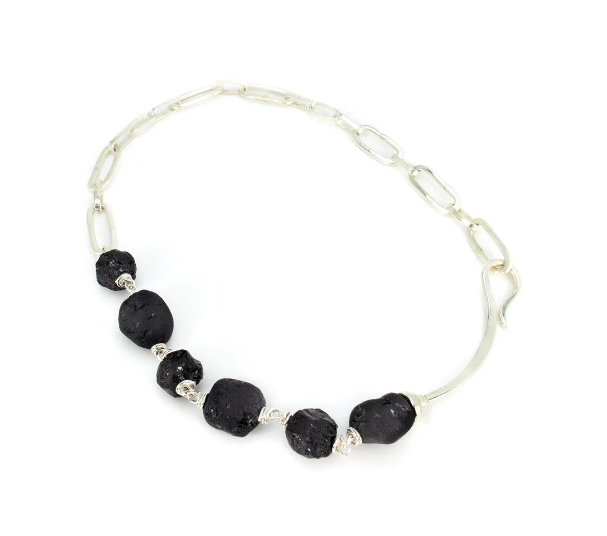 Silver Chain Necklace with Black Tourmaline © Margaret Ellis
