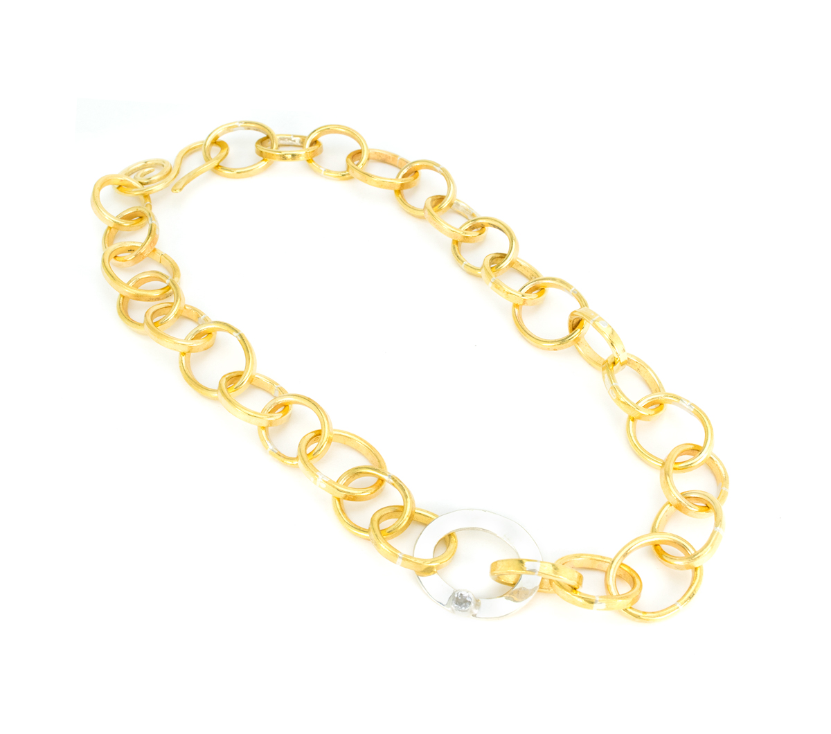 Heavy Chain Necklace with White Topaz © Margaret Ellis
