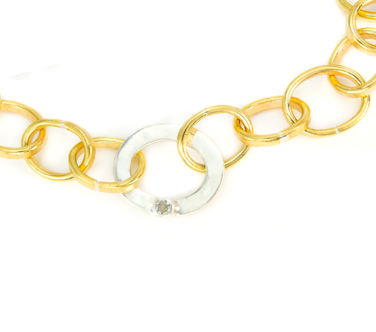 Heavy Chain Necklace with White Topaz © Margaret Ellis