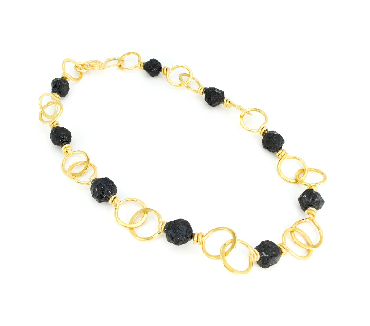 Bronze Heavy Chain Black Tourmaline Necklace © Margaret Ellis