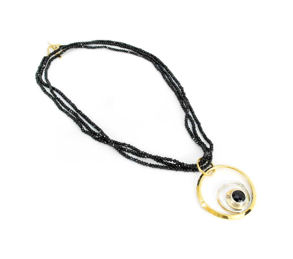Silver & Bronze Black Spinel Necklace © Margaret Ellis