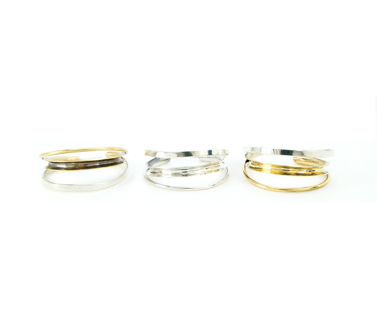 Silver and Bronze Hoop Earrings © Margaret Ellis