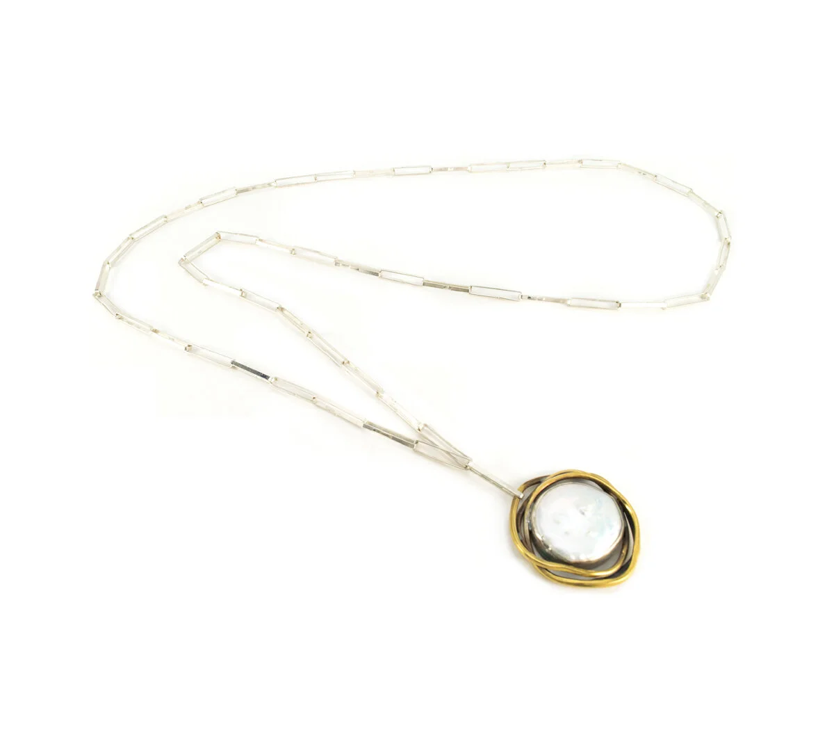 birdsnest coin pearl necklace 